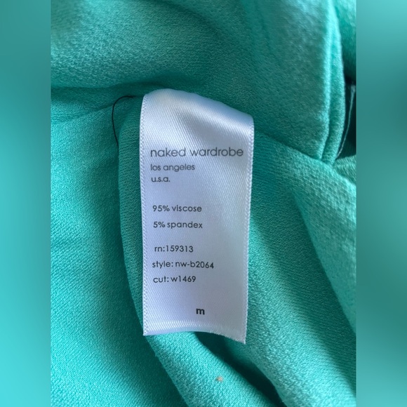 New Naked Wardrobe Green Blue Bodysuit Size Medium - Picture 7 of 8